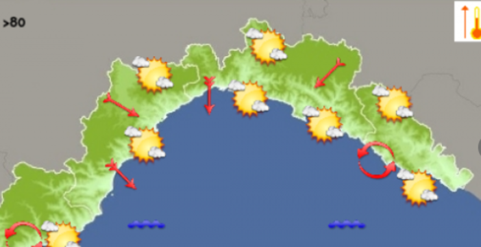 Meteo: giornata di bel tempo su savonese e genovese con temperature in aumento Meteo: giornata di bel tempo su savonese e genovese con temperature in aumento