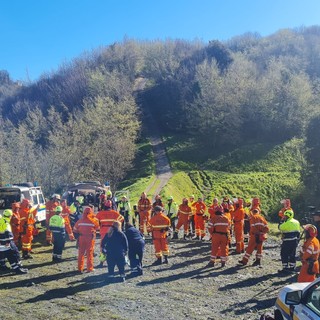 Protezione civile, l'esercitazione anti incendio sul monte Gazzo