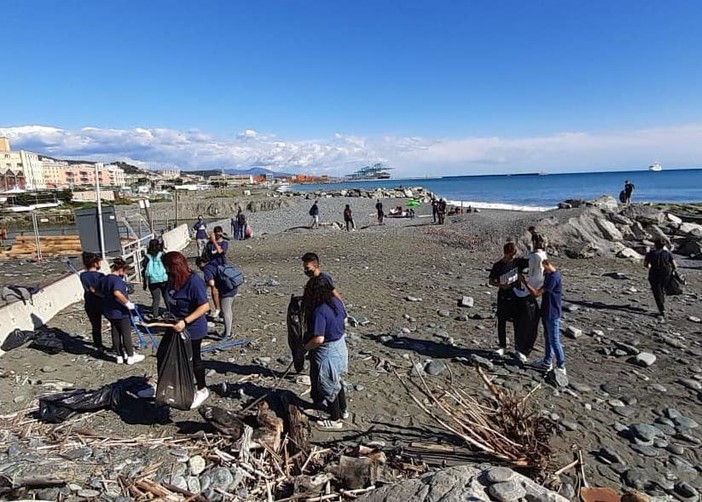 Voltri, volontari in azione per ripulire la spiaggia Voltri, volontari in azione per ripulire la spiaggia