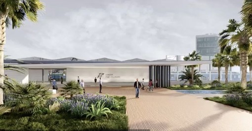 Un render della stazione ferroviaria di Palmaro Un render della stazione ferroviaria di Palmaro