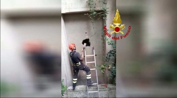 Nervi: si blocca l'ascensore, i pompieri sfondano il muro (VIDEO) Nervi: si blocca l'ascensore, i pompieri sfondano il muro (VIDEO)