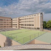 Il render del futuro impianto sportivo gestito dalla Andrea Doria Il render del futuro impianto sportivo gestito dalla Andrea Doria