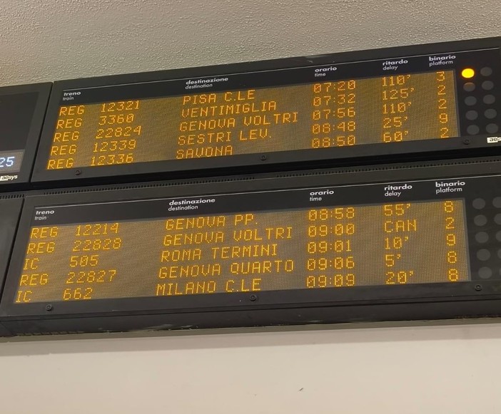 Treni nel caos, ritardi oltre i cento minuti per un guasto a un locomotore merci