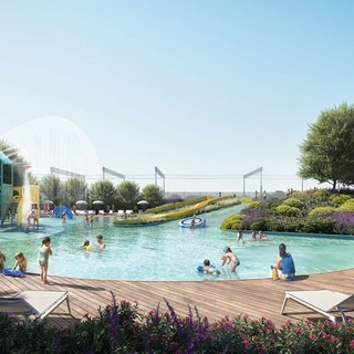 Un render di come sarà il parco acquatico sulla Fascia di Rispetto di Pra'