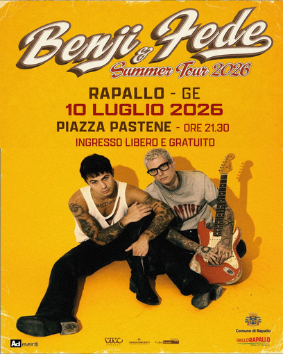 Rapallo, Benji & Fede in concerto gratuito a piazza Pastene Rapallo, Benji & Fede in concerto gratuito a piazza Pastene