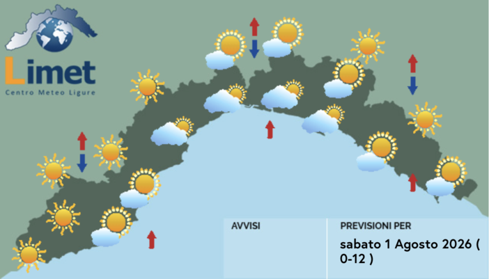 Meteo, ancora caldo e afa sulla Liguria, con nubi basse sulla costa e possibili temporali nell’entroterra Meteo, ancora caldo e afa sulla Liguria, con nubi basse sulla costa e possibili temporali nell’entroterra