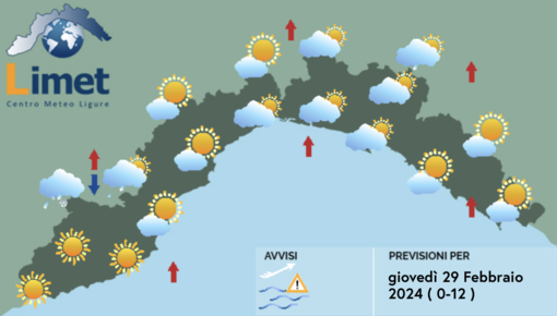 Meteo, sulla Liguria nuvolosità in aumento un po’ ovunque