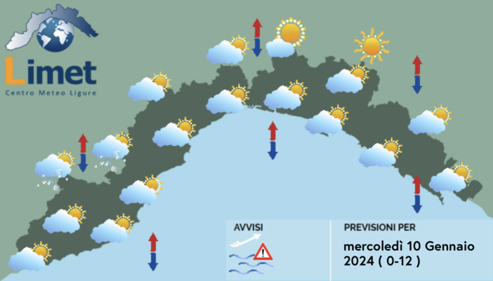 Meteo, un po' di nuvolosità e persiste il freddo sulla Liguria Meteo, un po' di nuvolosità e persiste il freddo sulla Liguria