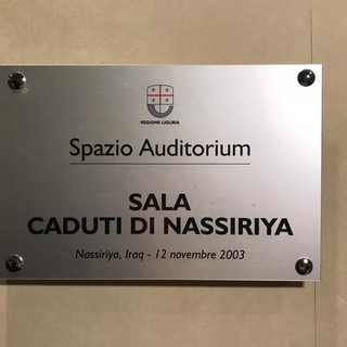 L'auditorium della Regione in piazza De Ferrari intitolato ai caduti di Nassirya