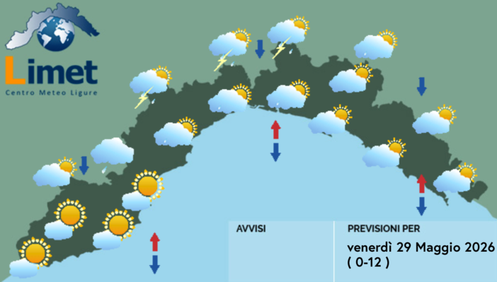 Meteo, temporali sull’entroterra e possibili piogge sulla costa