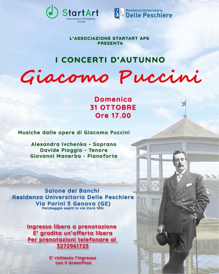 “I concerti d’autunno Giacomo Puccini” Una serata in compagnia delle opere del grande maestro “I concerti d’autunno Giacomo Puccini” Una serata in compagnia delle opere del grande maestro