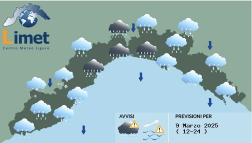 Meteo, giornata grigia sulla Liguria. In serata previste piogge di forte intensità, specialmente sul settore centrale