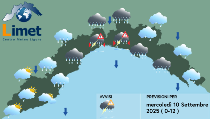 Meteo, al mattino temporali intensi e stazionari sul settore centrale della Liguria Meteo, al mattino temporali intensi e stazionari sul settore centrale della Liguria