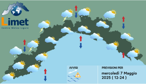 Meteo, possibili rovesci brevi anche a carattere temporalesco