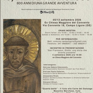 A Campo Ligure arriva “Io, Frate Francesco”: la mostra sugli 800 anni della grande avventura francescana