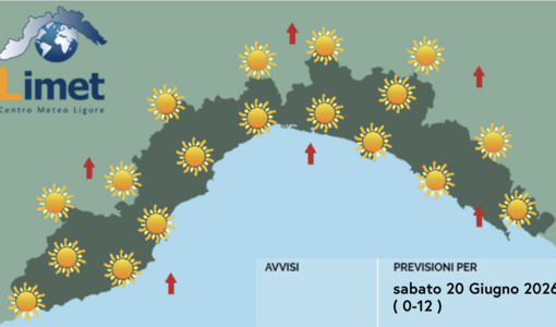 Meteo, sabato caldo e soleggiato sulla Liguria