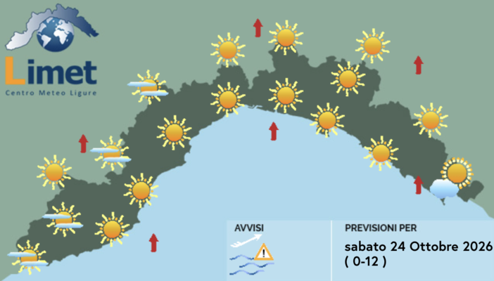 Meteo, sabato soleggiato sulla Liguria