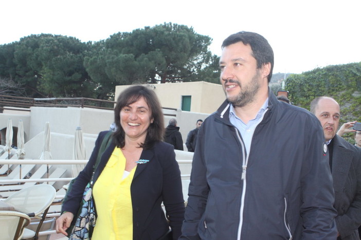 Lega, il segretario Matteo Salvini arriva a Euroflora
