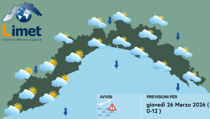 Meteo, al mattino cieli molto nuvolosi su tutta la regione