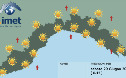 Meteo, sabato caldo e soleggiato sulla Liguria
