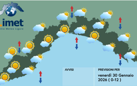 Meteo, cielo variabile su tutta la Liguria: possibili piovaschi in serata sul levante