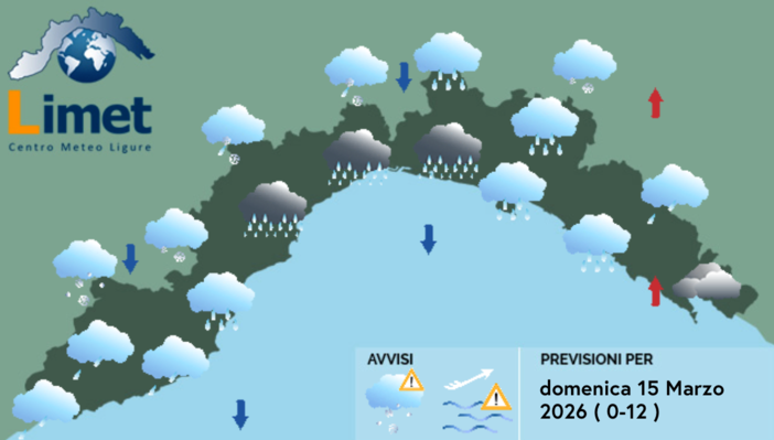 Meteo, mattinata instabile con rovesci e neve nell’entroterra, poi schiarite sulla costa