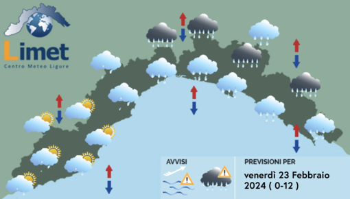 Meteo, rovesci anche intensi sulla Liguria