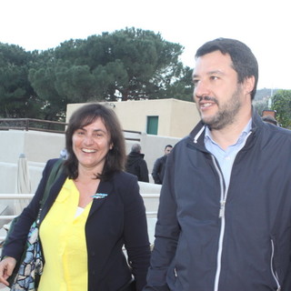 Lega, il segretario Matteo Salvini arriva a Euroflora