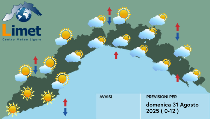 Meteo, al mattino possibili locali pioviggini tra genovesato e spezzino