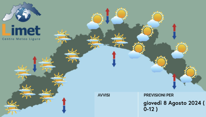 Meteo, cielo sereno o poco nuvoloso su tutta la Liguria