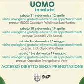 Visite urologiche gratuite senza prenotazione: negli ospedali di Genova al via “Uomo in Salute-Open Week-end 2026"