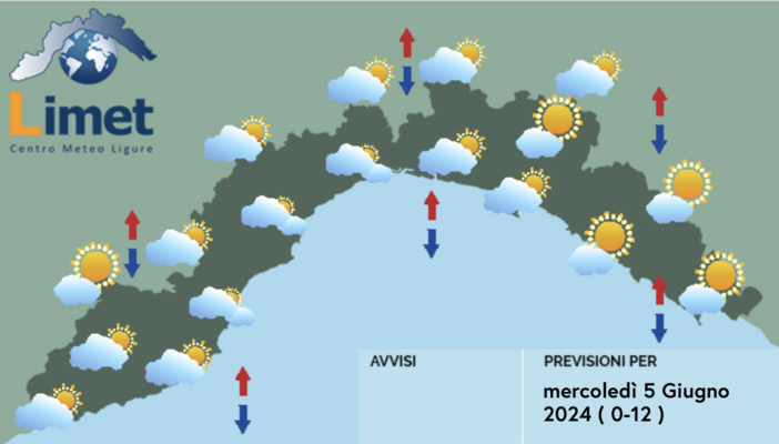 Meteo, giornata nuvolosa ma si escludono piogge sulla Liguria