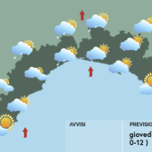 Meteo, nuvole e rovesci al mattino sul settore centrale, con miglioramento nel corso della giornata