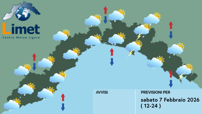 Meteo, al mattino nuvolosità irregolare sul settore centro-orientale della Liguria