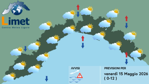 Meteo, cieli molto nuvolosi su tutta la regione