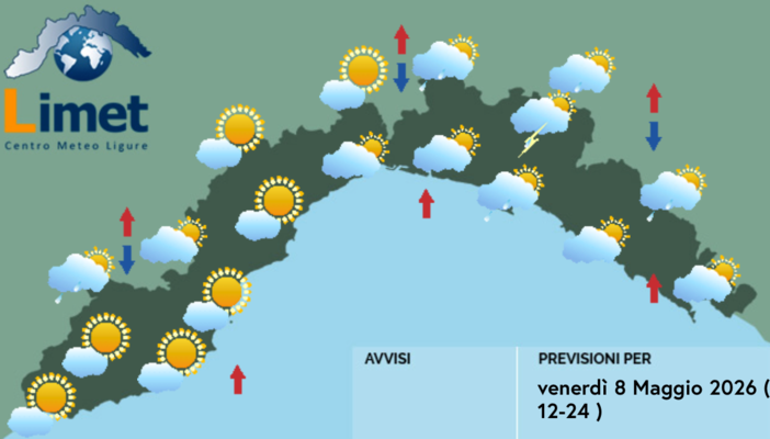 Meteo, al mattino nubi sparse su gran parte della Liguria
