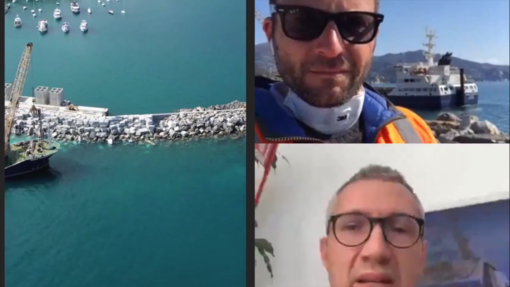 Santa Margherita Ligure, il coronavirus non ferma il cantiere di lavori in porto (VIDEO)