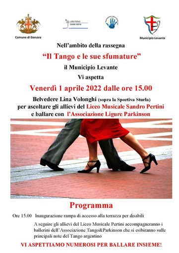 'Il Tango e le sue sfumature': l'iniziativa a Levante 'Il Tango e le sue sfumature': l'iniziativa a Levante