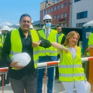 Giorgia Meloni a Genova per visitare il nuovo ponte sul Polcevera