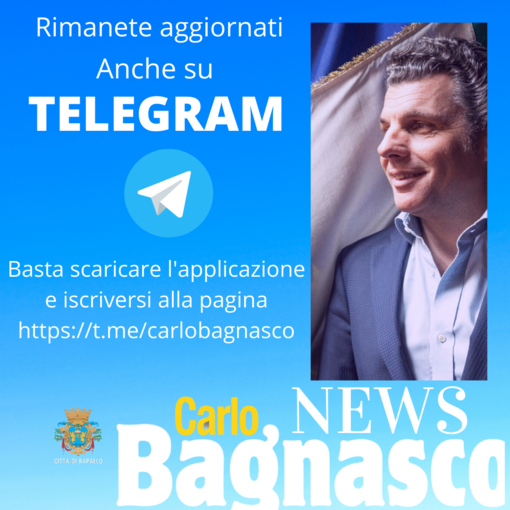 Rapallo, il Sindaco Carlo Bagnasco invita la cittadinanza ad utilizzare il suo canale Telegram Rapallo, il Sindaco Carlo Bagnasco invita la cittadinanza ad utilizzare il suo canale Telegram