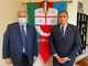 Il presidente di Regione Liguria Giovanni Toti incontra il nuovo Prefetto di Genova Renato Franceschelli
