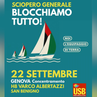 Sciopero generale a Genova il 22 settembre per Gaza: blocco di tutte le attività, protesta in porto e in città