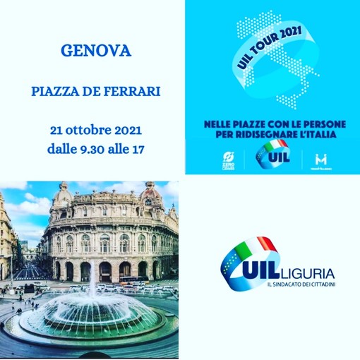UIL Tour 2021: giovedì 21 ottobre appuntamento con "Nelle piazze, con le persone per ridisegnare l'Italia" UIL Tour 2021: giovedì 21 ottobre appuntamento con "Nelle piazze, con le persone per ridisegnare l'Italia"