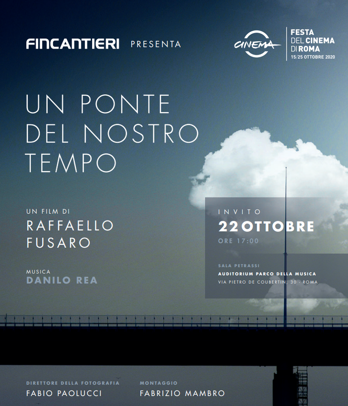 "Un ponte del nostro tempo: giovedì 22 ottobre alla Festa del Cinema di Roma il docufilm sulla costruzione del Ponte di Genova