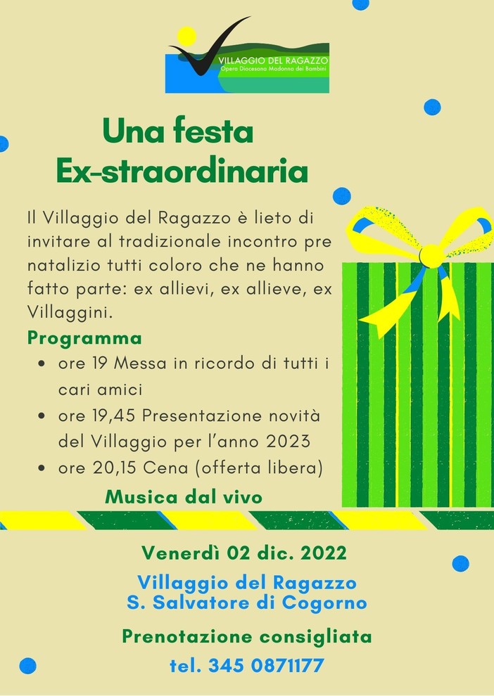 Villaggio del Ragazzo, venerdì torna la serata dedicata agli ex allievi Villaggio del Ragazzo, venerdì torna la serata dedicata agli ex allievi
