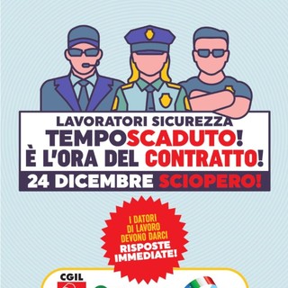 Vigilanza privata e servizi di sicurezza: sciopero la vigilia di Natale