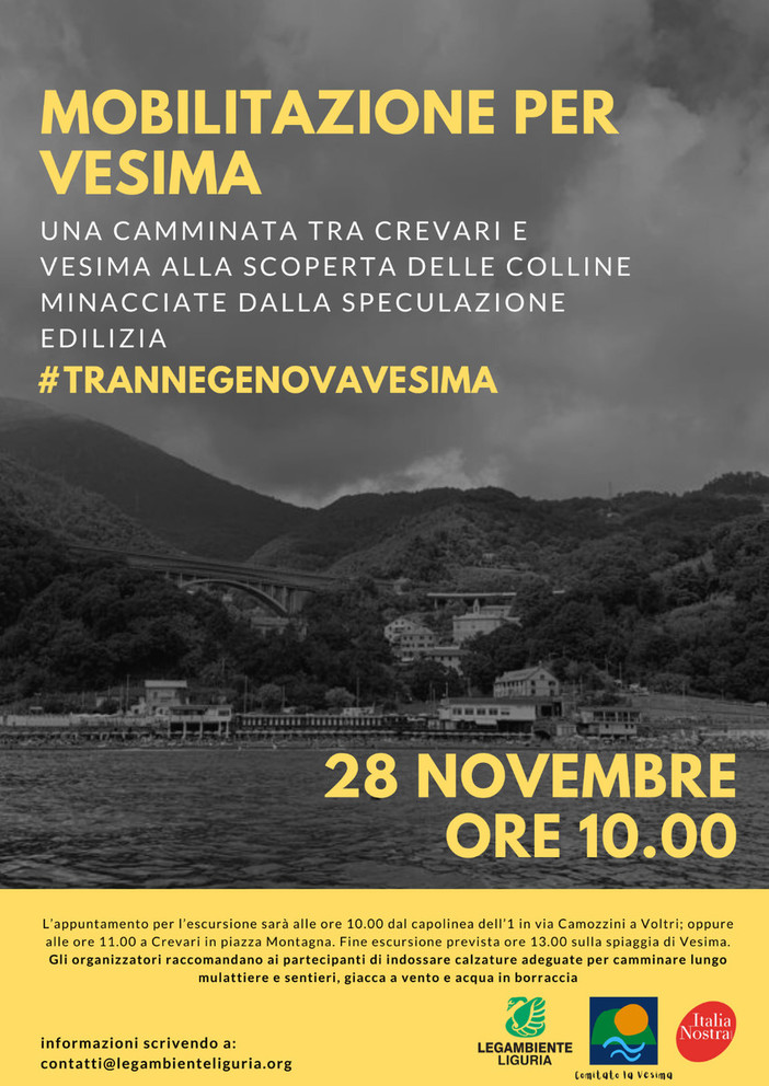 Comitati, Legambiente e Italia Nostra organizzano mobilitazione contro la cementificazione di Vesima