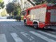 I Vigili del Fuoco intervenuti in via Corsica a seguito della rottura della strada