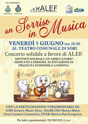 Note di solidarietà nel Golfo Paradiso: a Sori il concerto benefico "Un Sorriso in Musica"
