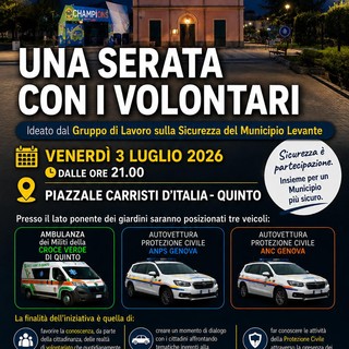 Sicurezza e volontariato, a Quinto una serata di incontro con cittadini e associazioni Sicurezza e volontariato, a Quinto una serata di incontro con cittadini e associazioni
